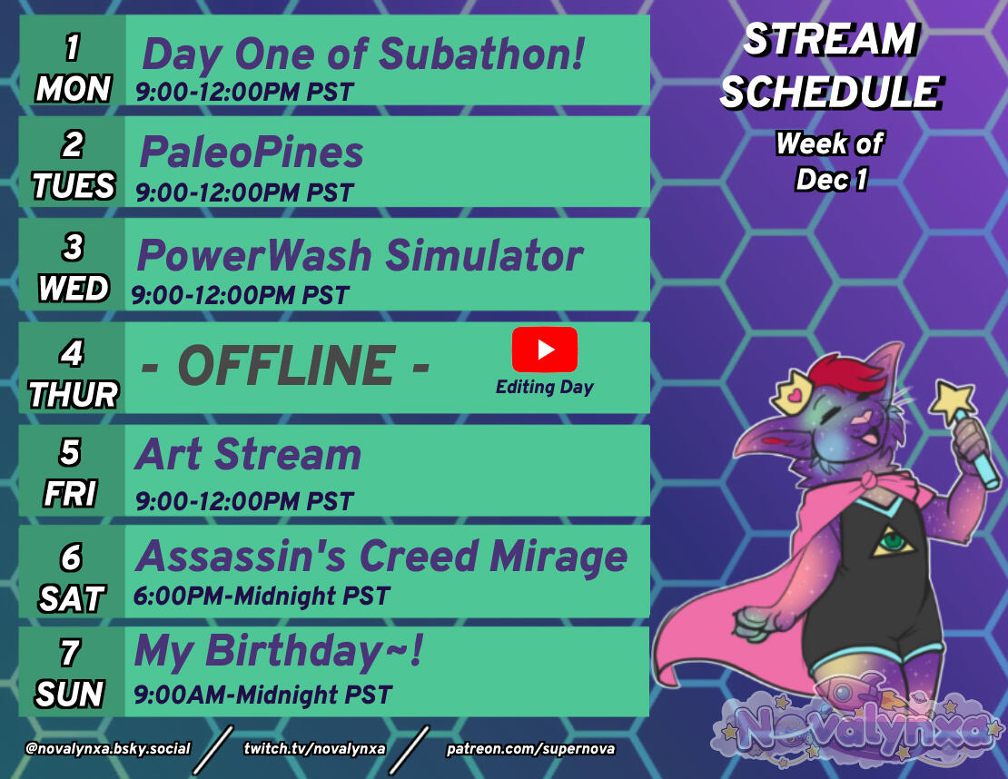 Stream Schedule April 21 -27th